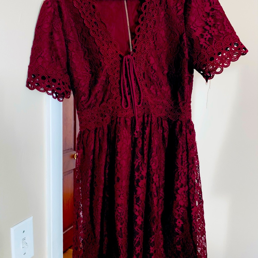 Maroon lace dress